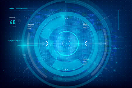 Futuristic Cyber technology abstract background with dotted circle HUD Head Up Display panel Vector illustration eps10のイラスト素材