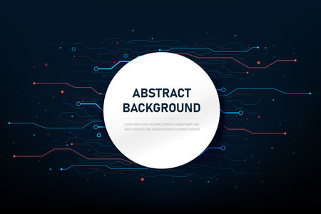 Abstract background electronic printed circuit board,  with connection line and dot element on the dark background, for futuristic and network concept, vector illustrationのイラスト素材