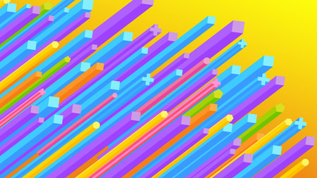 Abstract background colorful basic geometry shape with 3d effect. Elegant and modern style vivid backgroundのイラスト素材