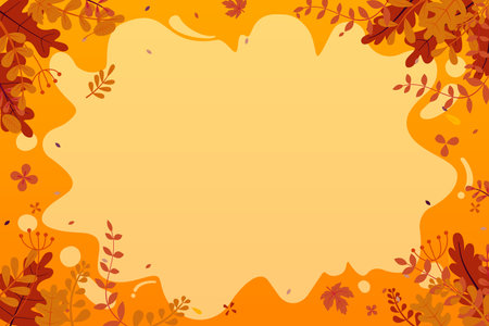 Abstract background for autumn with dry leaves. For the Thanksgiving celebration day. Bright color style abstract background with copy spaceのイラスト素材