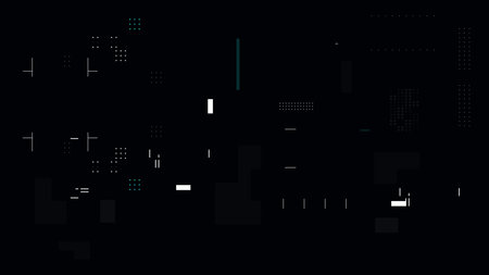 Futuristic User Interface Video Overlay, with basic geometry. 16:9 Wide Screen ratio. Suitable for games, Presentation Video, and Movie design elements. Sci-Fi and cyber technology conceptのイラスト素材