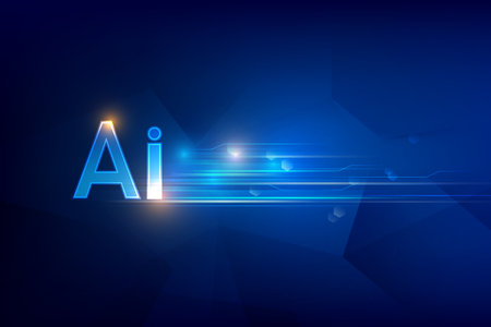 Abstract background for Ai Artificial Intelligence cyber technology futuristic concept on the dark blue background vector illustrationのイラスト素材