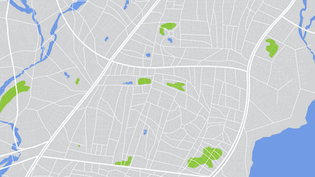 City map. Top view of night urban map. Street and highway with sub-road map. Town streetのイラスト素材