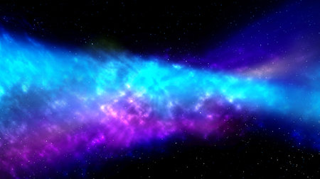 Starfield. Space abstract background with nebula and shining stars. The infinite universe and starry night. Colorful milky way with the cosmos particle and the stardust. Mystic colorful galaxyの写真素材