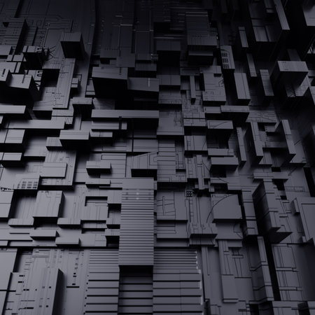 3D rendering Abstract background, basic geometric polygon shapes element, dimensional and depth for technology conceptの写真素材