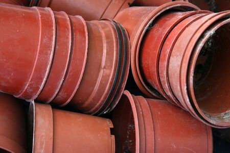 stacked flower potsの写真素材