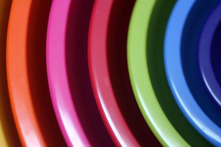  plastic coloured bowls の写真素材