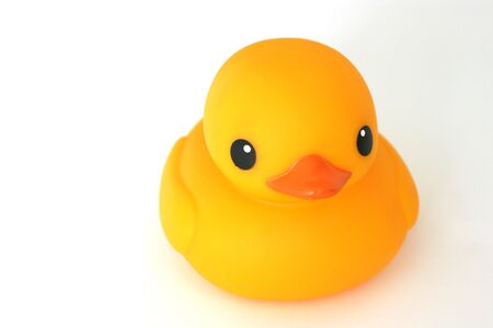 close up of a yellow rubber duckの写真素材
