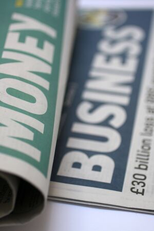 business and money newspaper reporting lossの写真素材