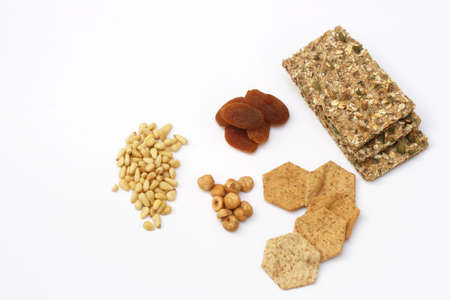 crackers fruit and nutsの写真素材