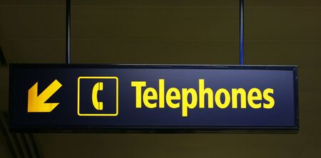 telephone sign at an airportの写真素材