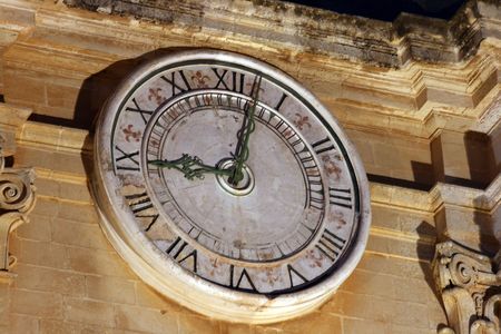 church clock showing nice o clockの写真素材