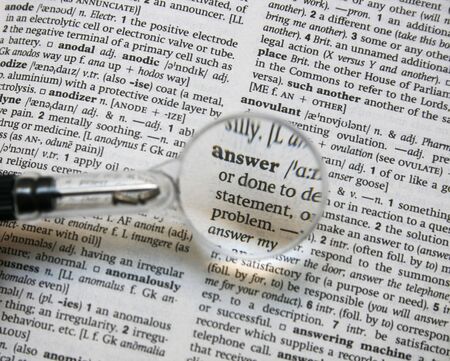 searching for the answer in a dictionary