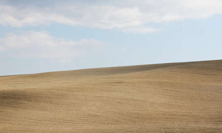 detail of a brown tuscan hill with plenty of copy spaceの写真素材