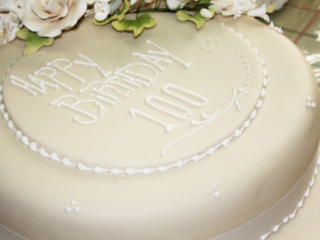 Birthday cake celebrating 100th Birthdayの写真素材
