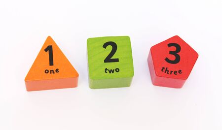 one two three coloured blocks