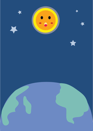 The night day with the moon, stars, and the moon, illustration. The wonderful day theme for Banner templates for mobile phones, screen saver theme, lock screen, and wallpaper.の写真素材