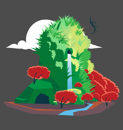 Green Dragon Mountainのイラスト素材