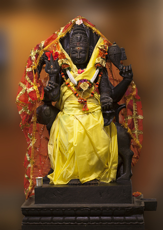 Shree Kall Bhairava. Lord Bhairav is a fierce form of Shiva. Bhairava is also called as protector, as he guards the eight directions of the universe.の写真素材