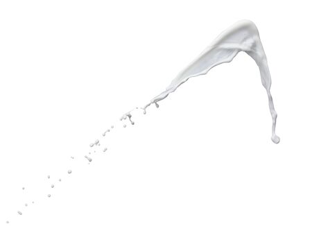 splash of milk with clipping path isolated on whiteの写真素材