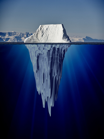 iceberg with underwater view taken in greenland