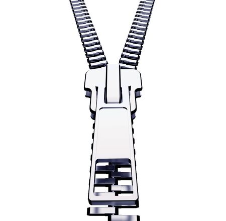 metal zipper isolated on white with clipping path.の写真素材