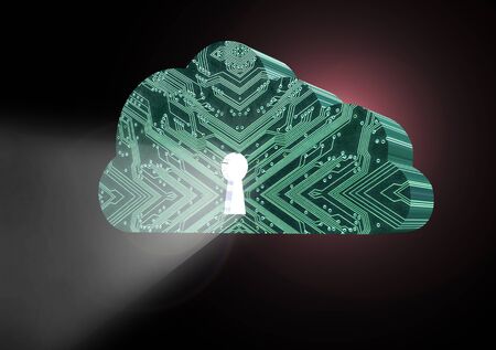 technology cloud lock with lock and ciruit board
