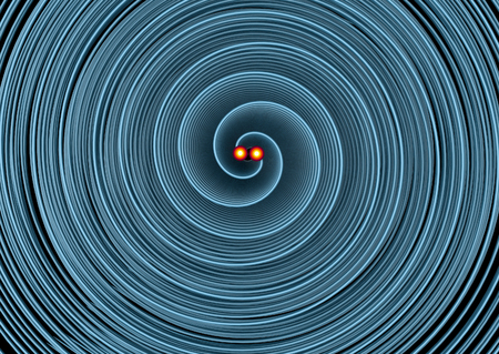 beautifull 3d illustration of two Gravitational Waves.