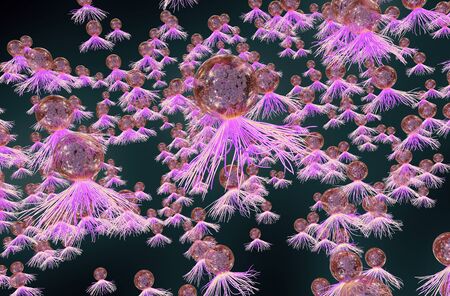 lot of jelly fish in water, 3d illustration