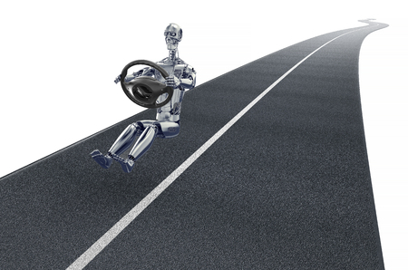 concept of a self-driving modern car ,  3d illustrationの写真素材