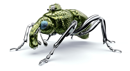digital war concept electronic computer bug isolated, 3D illustrationの写真素材