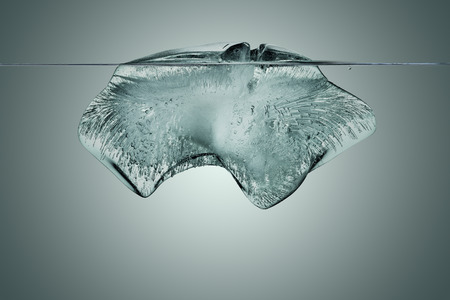 block of ice with underwater view with clipping path