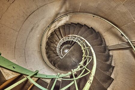 an old round spiral stairway