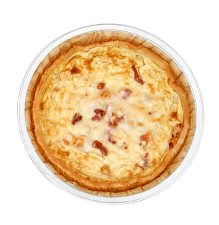 Various types of quiches in a studio setting, isolated on white.の写真素材