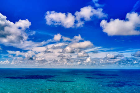 Panoramic beautiful seascape with cloud on a sunny day.の写真素材