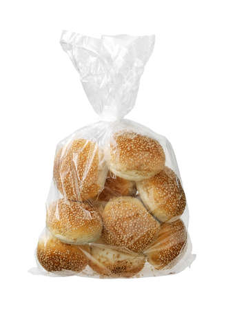 scallop in black plastic tray isolated on white with clipping path.の写真素材