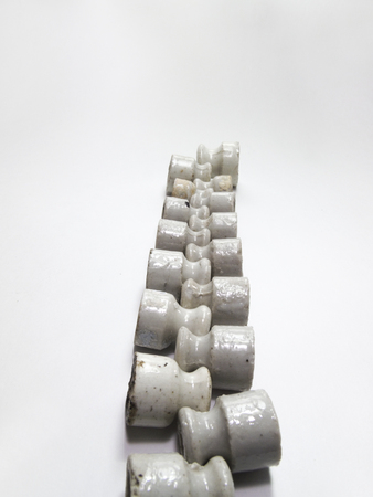 a trail of ceramic insulators small sizeの写真素材