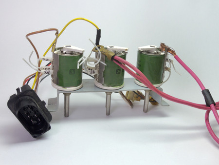 Block ceramic resistors and plugsの写真素材
