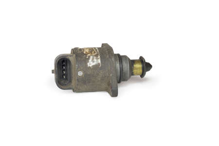 idle air control valve, showing connecting block. isolated on white background. with clipping pathの写真素材