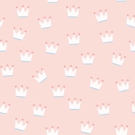 White crowns on peach background seamless patternの写真素材