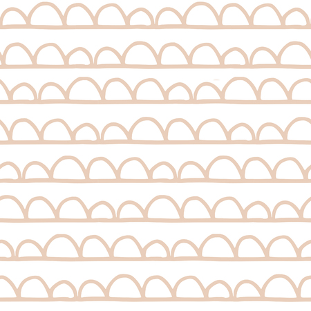 Cute abstract seamless pattern scallops in cream and whiteの写真素材