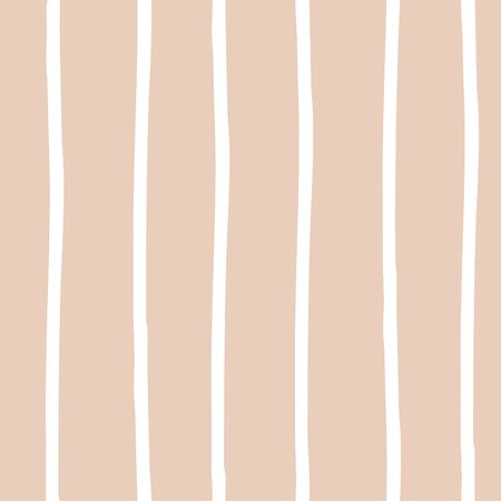 Hand drawn white thin stripes pattern on beige backgroundの写真素材