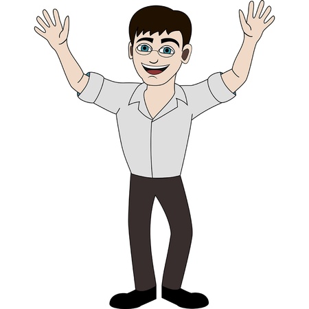 Handsome happy man  Isolated on white backgroundのイラスト素材