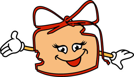 Smiley gift box isolated on white backgroundのイラスト素材