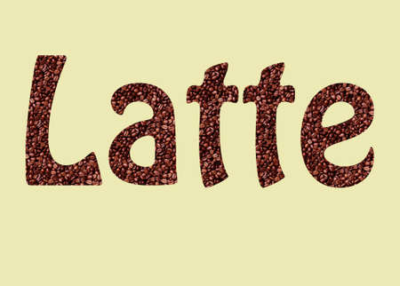Latte Coffee Bean Sign or Backgroundの写真素材