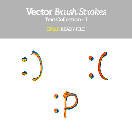 Vector Brush Strokes Smiley Collection のイラスト素材