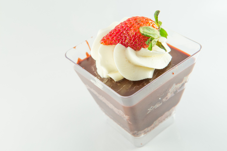 Chocolate cake in blockの写真素材