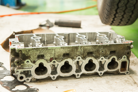 A Part of car engine is Cylinder headの写真素材