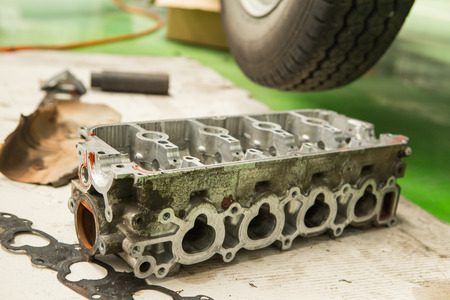 A Part of car engine is Cylinder headの写真素材