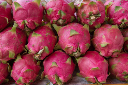 Dragon fruit on market in thailandの写真素材